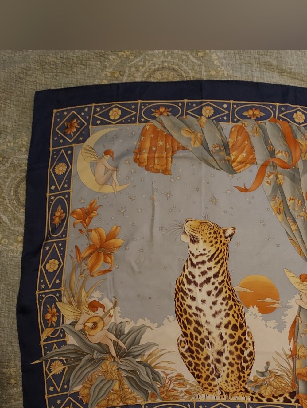 Salvatore ferragamo silk Leopard Print Decorative Scarf